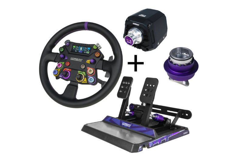 Conspit Ares Apex Wheelbase + 310 Apex-Lenkrad + CPP Apex 2 - Pedalset – BUNDLE