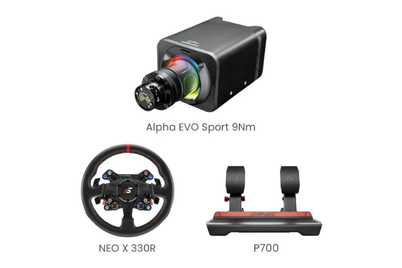 Simagic Green Flag Bundle 330R – Alpha EVO Sport 9 Nm + Neo-X 330R + P700